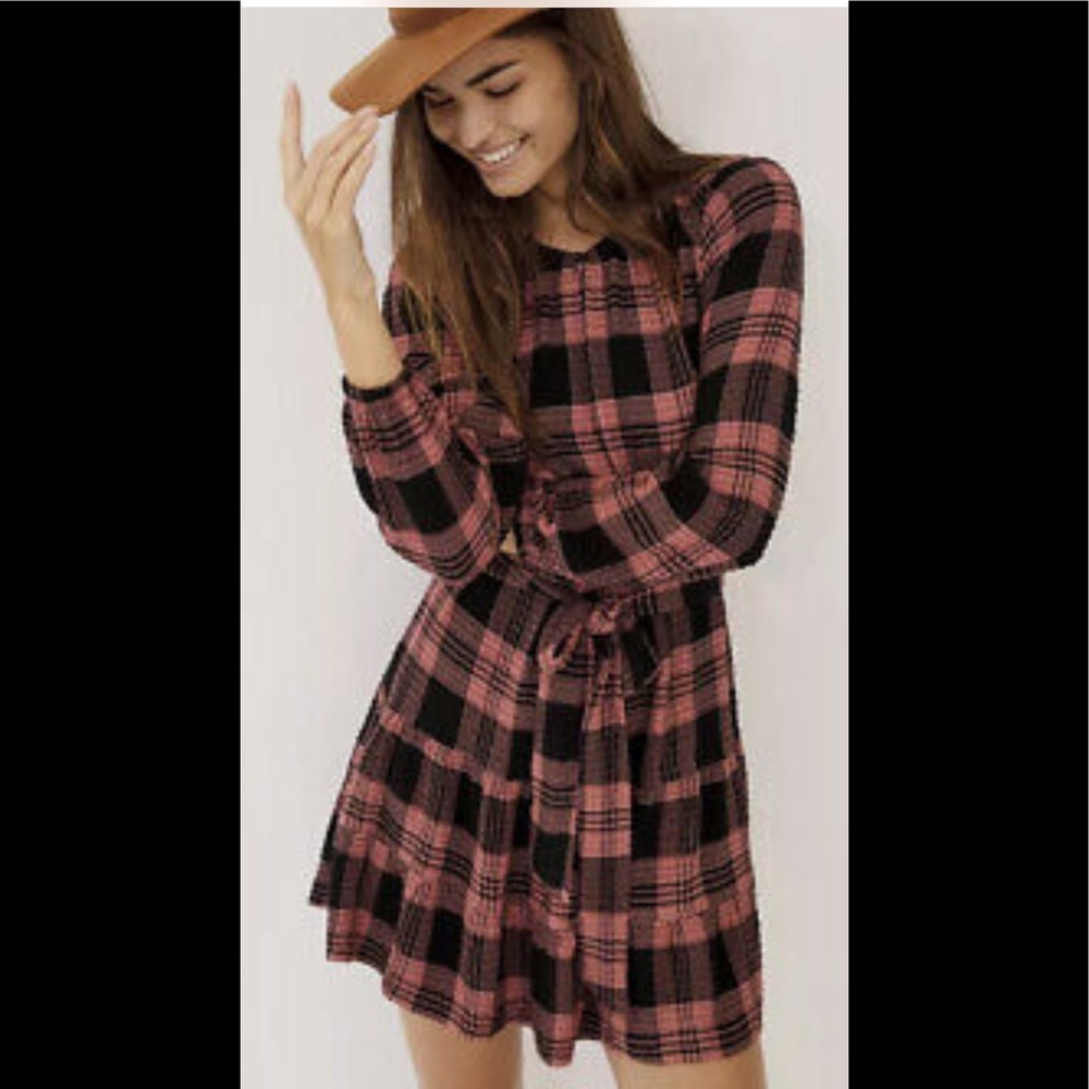 Cloth and stone for Anthropologie belted plaid dress. NWOT. Retail 158
